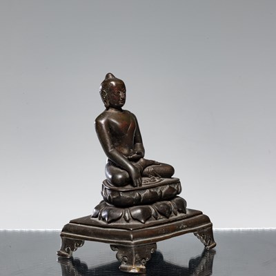 Lot 9 - BUDDHA BRONZE INDIA NALANDA 8TH CENTURY OR POSSIBLY LATER