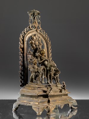 Lot 44 - PALA SHRINE OF REVANTA (SON OF SURYA) ON A HUNT