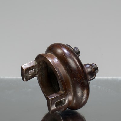 Lot 94 - (R) QING DYNASTY BRONZE TRIPOD CENSER TYPE DING