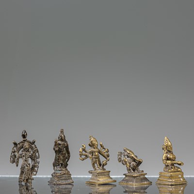 Lot 46 - SIX BRONZES INDIA 16TH TO 18TH CENTURY
