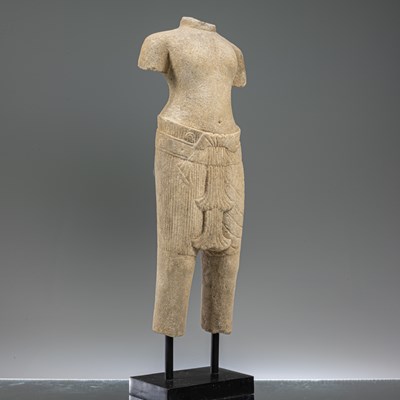 Lot 44 - BAPHUON STYLE SANDSTONE FIGURE OF UMA 11TH CENTURY SOUTH-EAST ASIA