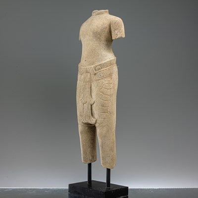 Lot 44 - BAPHUON STYLE SANDSTONE FIGURE OF UMA 11TH CENTURY SOUTH-EAST ASIA