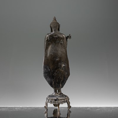 Lot 20 - STANDING BRONZE PAGAN BUDDHA 13TH CENTURY