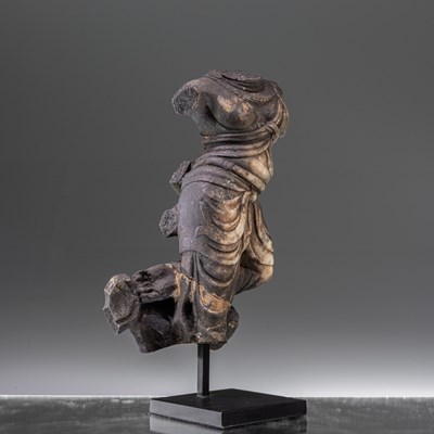 Lot 168 - EARLY CHINESE TANG DYNASTY (618-906) MARBLE BODHISATTVA TORSO