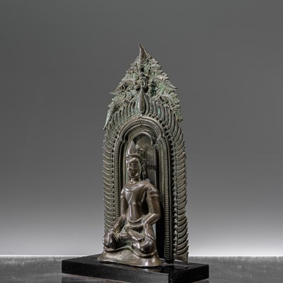 Lot 74 - LOPBURI BRONZE BUDDHA 14TH CENTURY SOUTH-EAST ASIA