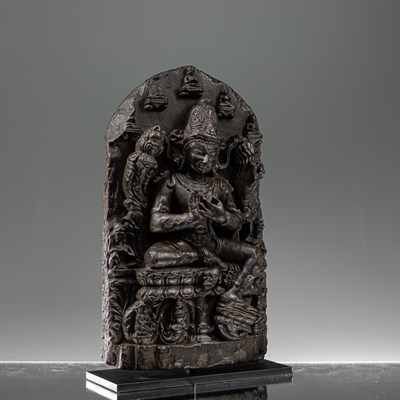 Lot 48 - PADMAPANI BLACK STONE 12TH CENTURY PALA STYLE INDIA