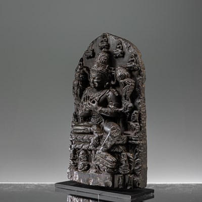 Lot 48 - PADMAPANI BLACK STONE 12TH CENTURY PALA STYLE INDIA