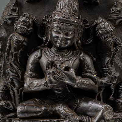 Lot 48 - PADMAPANI BLACK STONE 12TH CENTURY PALA STYLE INDIA