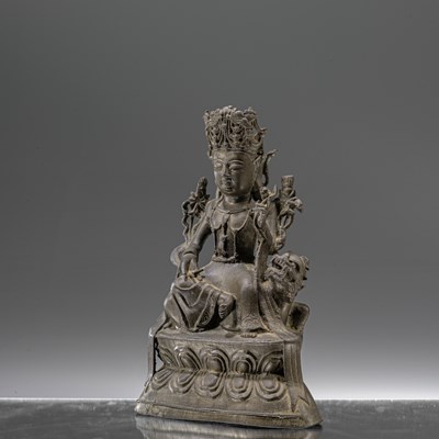 Lot 84 - SEATED BRONZE GUANYIN CHINA 16TH CENTURY MING DYNASTY