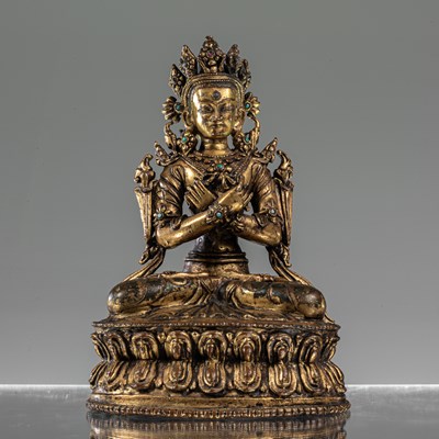 Lot 139 - VAJRADHARA BRONZE GILT NEPAL 16TH CENTURY