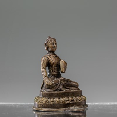 Lot 35 - MALE GOD BRONZE NEPAL 19TH CENTURY
