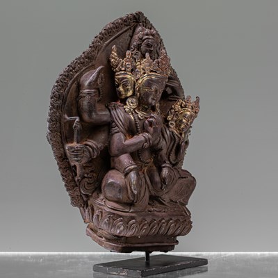 Lot 50 - RARE TANTRIC FORM OF AVALOKITESHVARA BRONZE NEPAL 17TH CENTURY
