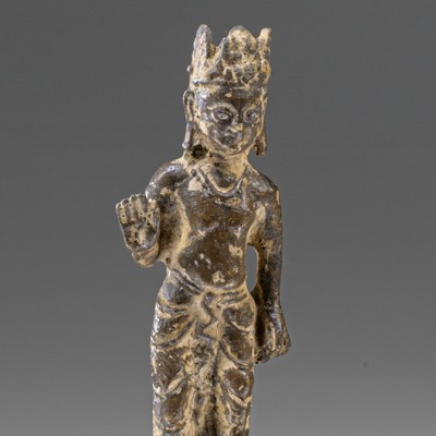 Lot 144 - EARLY BRONZE STANDING GANDHARA BUDDHA 4TH CENTURY