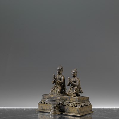 Lot 31 - NEPALESE 18TH CENTURY OILLAMP