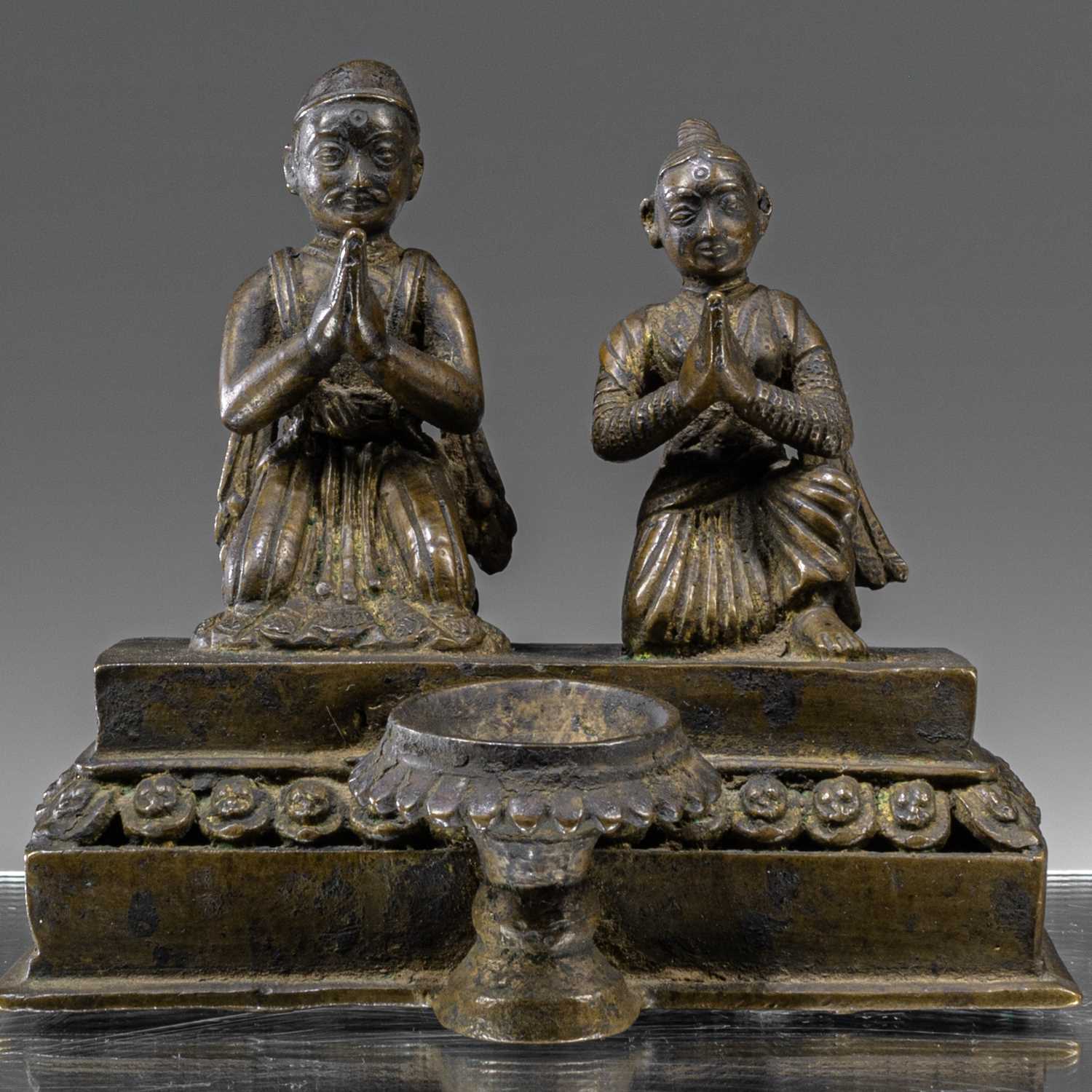 Lot 31 - NEPALESE 18TH CENTURY OILLAMP