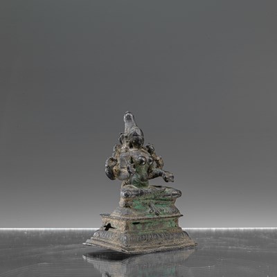 Lot 26 - SEATED BRONZE PARVATI INDIA 14TH CENTURY
