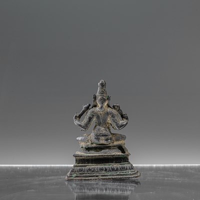 Lot 26 - SEATED BRONZE PARVATI INDIA 14TH CENTURY