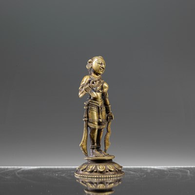Lot 67 - STANDING DAKINI BRONZE ORISSA INDIA 18TH CENTURY