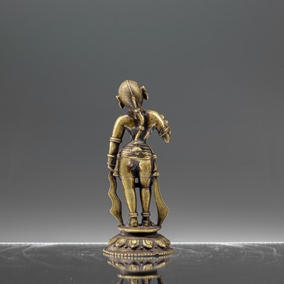 Lot 67 - STANDING DAKINI BRONZE ORISSA INDIA 18TH CENTURY