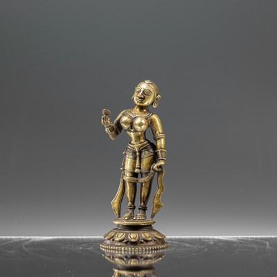 Lot 67 - STANDING DAKINI BRONZE ORISSA INDIA 18TH CENTURY