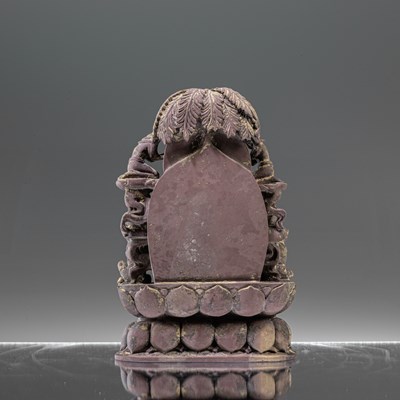 Lot 58 - SEATED BUDDHA VAIROCANA STONE CARVING KASHMIR 12TH CENTURY STYLE