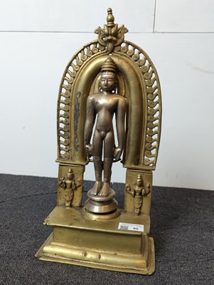 Lot 95 - STANDING BRONZE JAIN PARSHVA, THE 23RD TIRTHANKARA 15TH CENTURY