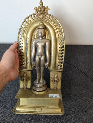 Lot 95 - STANDING BRONZE JAIN PARSHVA, THE 23RD TIRTHANKARA 15TH CENTURY