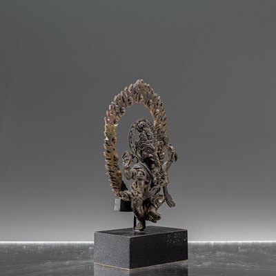 Lot 43 - DANCING BRONZE GANESHA NEPAL 18TH CENTURY