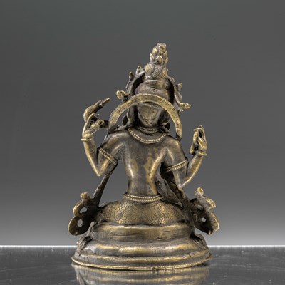 Lot 51 - BRONZE SARASVATI TIBET 19TH CENTURY