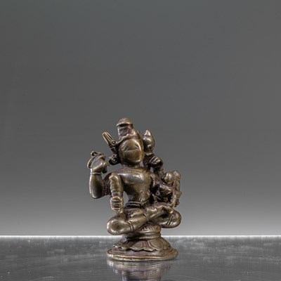 Lot 38 - BRONZE VISHNU AND LAKSHMI INDIA 16TH CENTURY