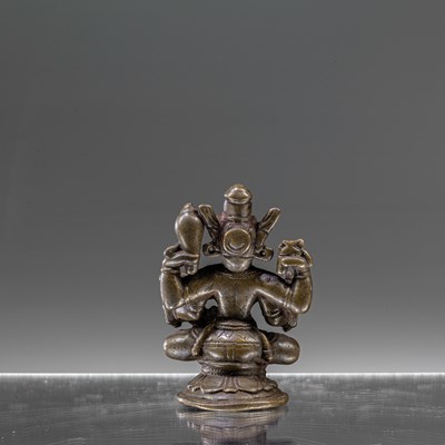 Lot 38 - BRONZE VISHNU AND LAKSHMI INDIA 16TH CENTURY