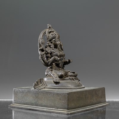 Lot 53 - SEATED BRONZE LAKSHMI INDIA KERALA 18TH CENTURY