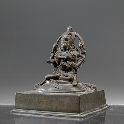 Lot 53 - SEATED BRONZE LAKSHMI INDIA KERALA 18TH CENTURY