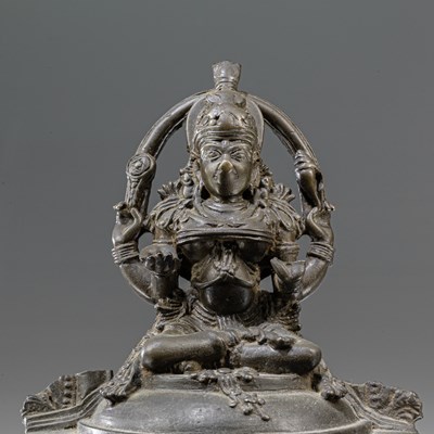 Lot 53 - SEATED BRONZE LAKSHMI INDIA KERALA 18TH CENTURY