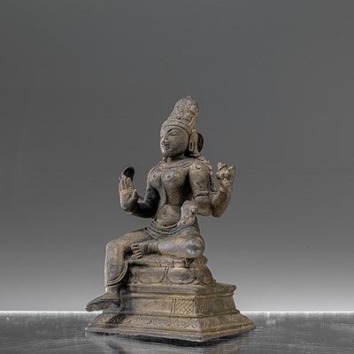 Lot 174 - SEATED BRONZE PRAYNAPARAMITA INDIA 14TH CENTURY