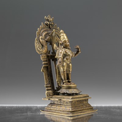 Lot 54 - UNUSUAL BI-COLOR BRONZE OF RAMA INDIA  18TH CENTURY
