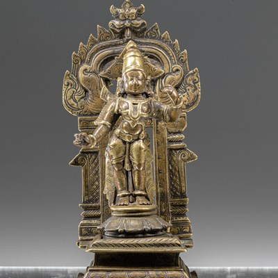 Lot 54 - UNUSUAL BI-COLOR BRONZE OF RAMA INDIA  18TH CENTURY