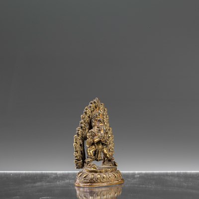 Lot 76 - STANDING BRONZE GANESHA NEPAL 18TH CENTURY