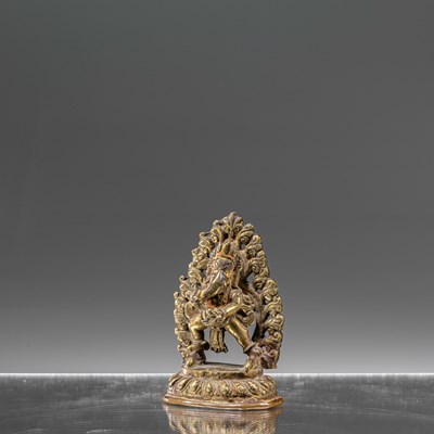 Lot 76 - STANDING BRONZE GANESHA NEPAL 18TH CENTURY