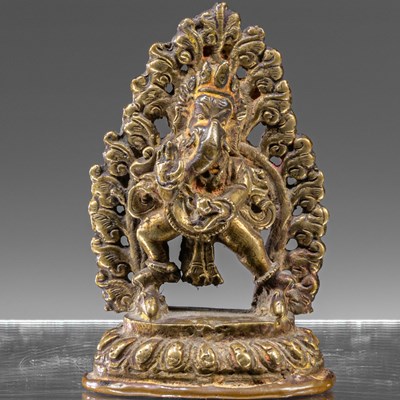 Lot 76 - STANDING BRONZE GANESHA NEPAL 18TH CENTURY