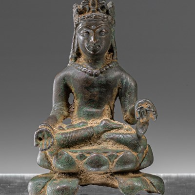 Lot 78 - BUDDHA MAITREYA BRONZE SWAT VALLEY 7TH CENTURY