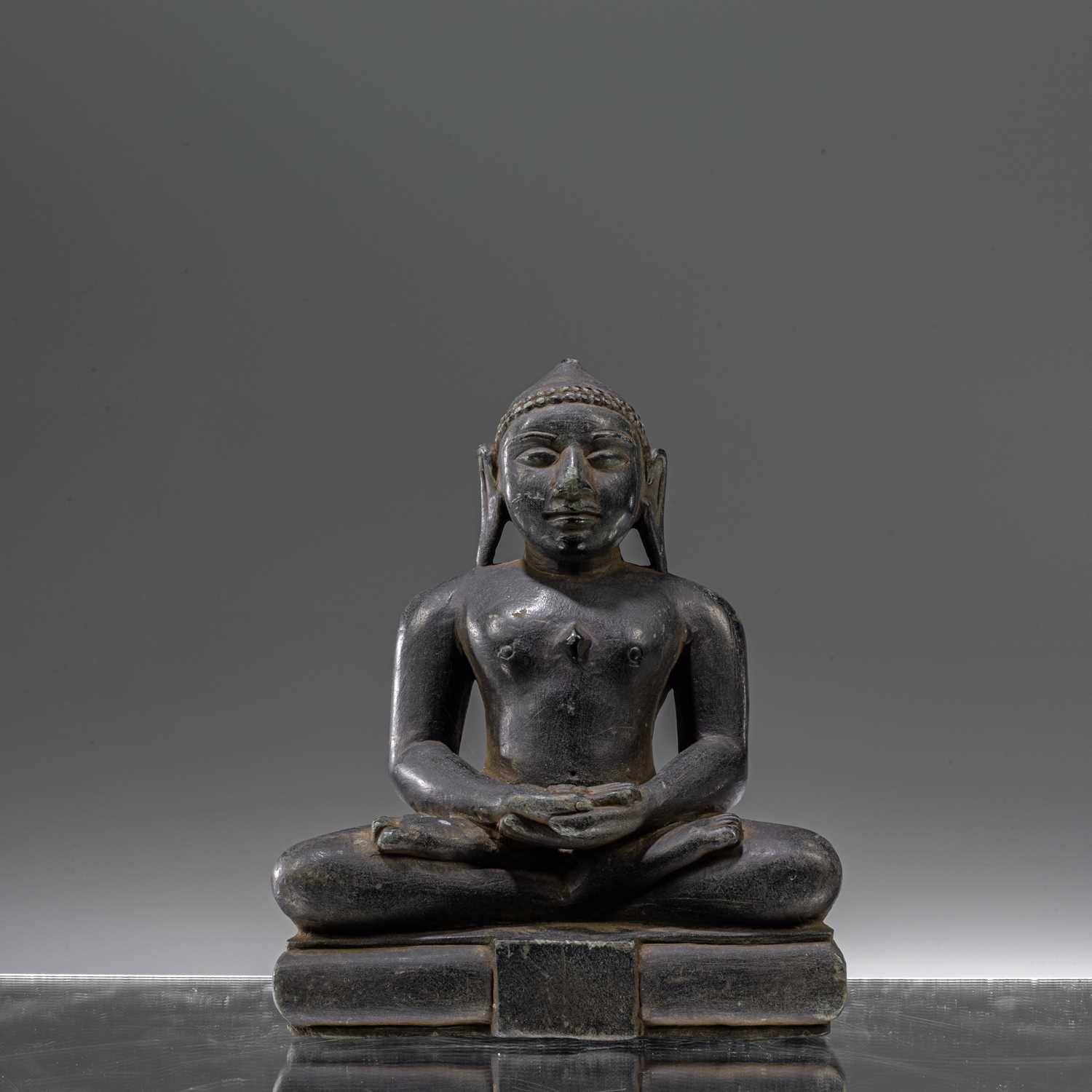 Lot 55 - SEATED STONE JAIN BUDDHA INDIA 19TH CENTURY