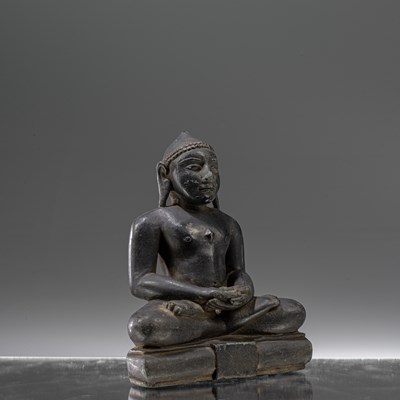 Lot 55 - SEATED STONE JAIN BUDDHA INDIA 19TH CENTURY