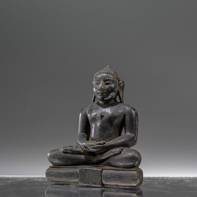 Lot 55 - SEATED STONE JAIN BUDDHA INDIA 19TH CENTURY