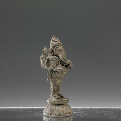 Lot 86 - STANDING INDIA 15TH CENTURY BRONZE GANESHA