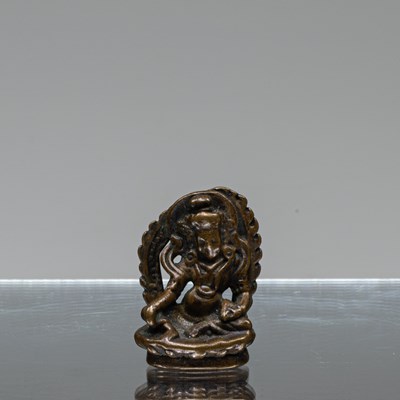 Lot 171 - SEATED BRONZE JAMBHALA NEPAL 15TH CENTURY