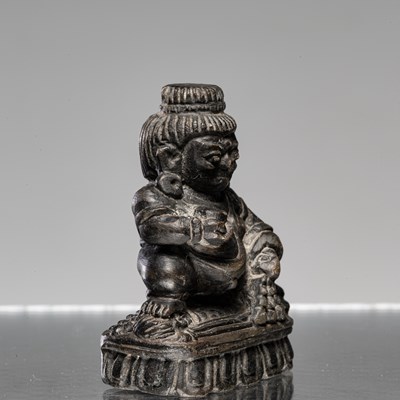 Lot 49 - JAMBHALA BLACK STONE NEPAL 19TH CENTURY