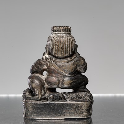 Lot 49 - JAMBHALA BLACK STONE NEPAL 19TH CENTURY