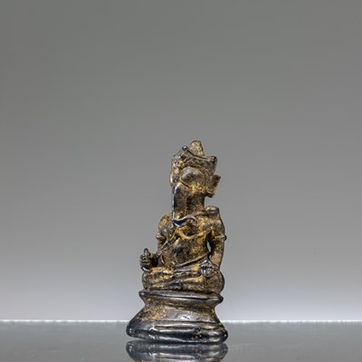 Lot 18 - SEATED SILVER GANESHA CAMBODIA 18TH CENTURY
