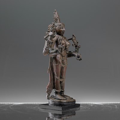 Lot 62 - STANDING BRONZE KALI INDIA 18TH CENTURY